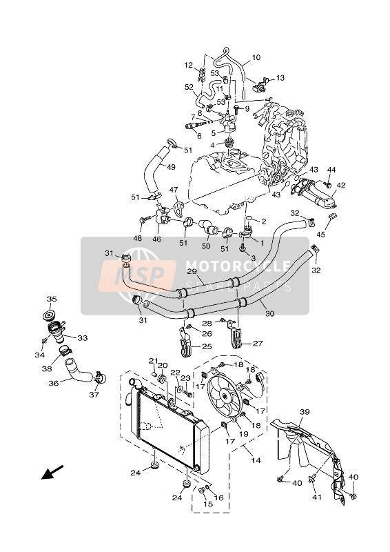 Yamaha XMAX 400 TECH MAX 2020 RADIATOR & HOSE for a 2020 Yamaha XMAX 400 TECH MAX